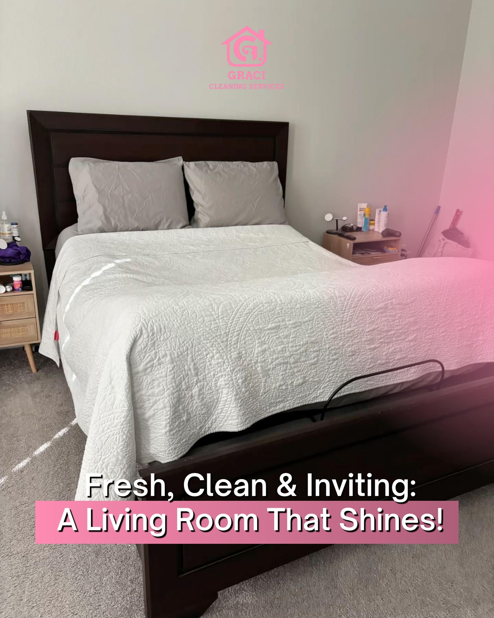 Fresh, clean and inviting bedroom cleaning